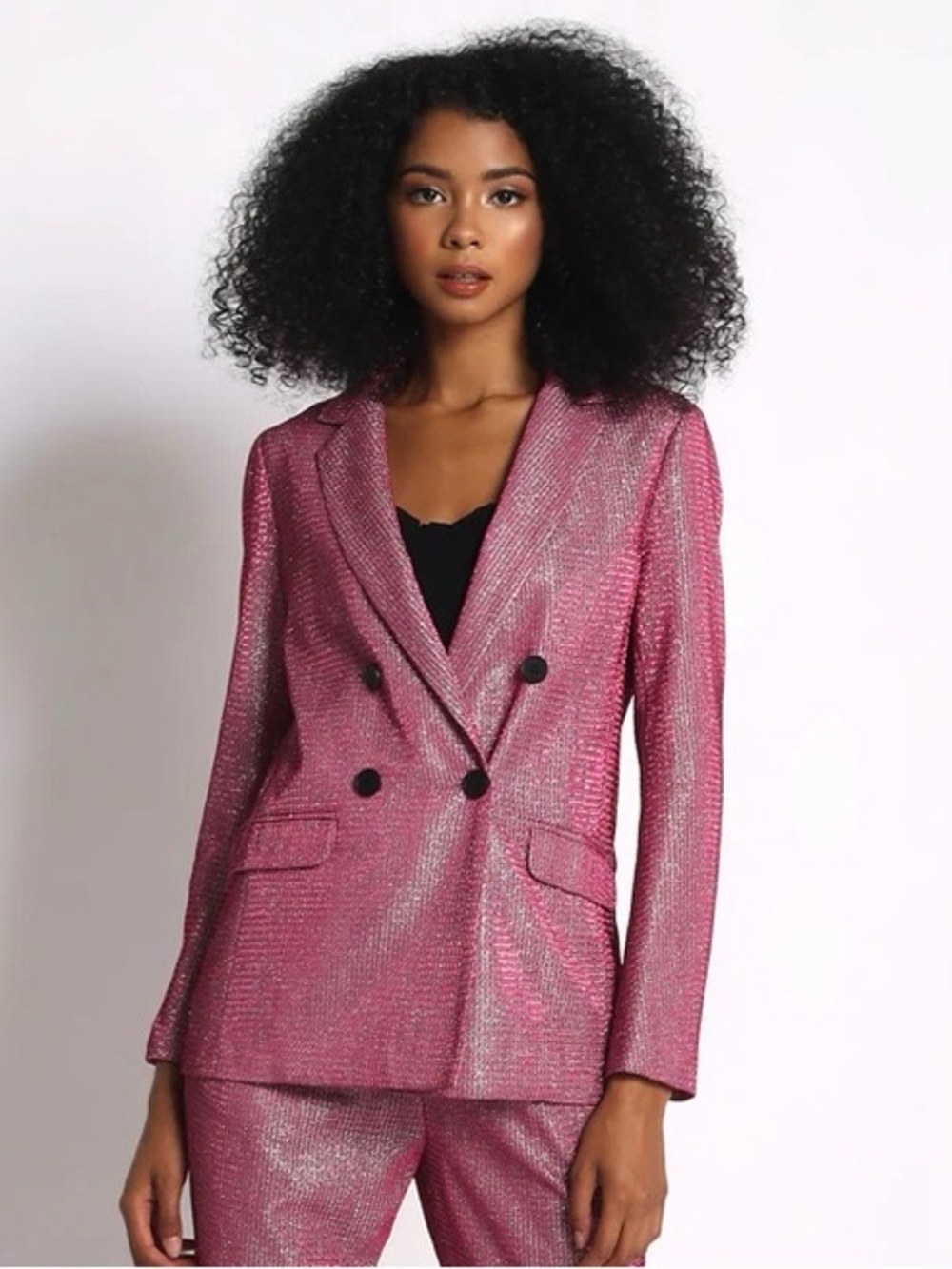 NWT shimmering blazer jacket magenta silver barbiecore glitter shiny suit dress